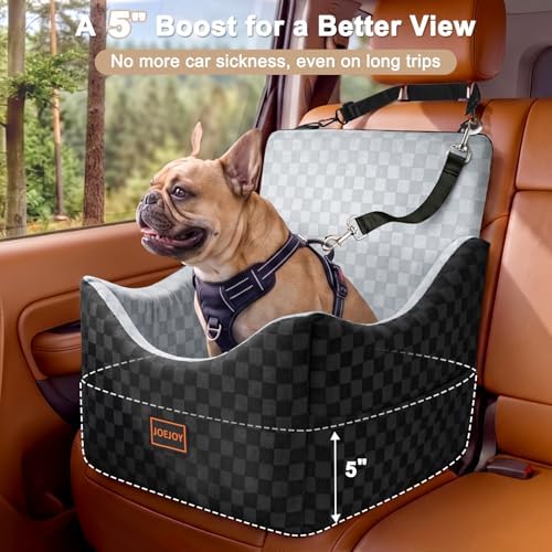 JOEJOY Elevated Dog Car Seat for Small/Medium Dogs up to 35 lbs, Memory Foam - Image 2