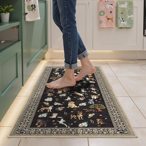 Black Floral Area Rug 3x5 for Bedroom Entryway - Image 2