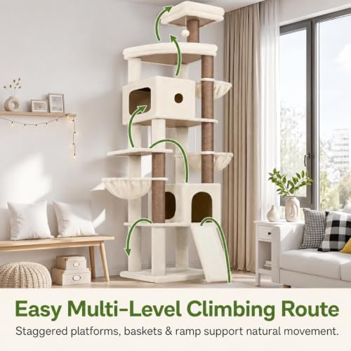 Globlazer Extra Tall Cat Tree for Large Cats, Heavy Duty Tower - Image 2