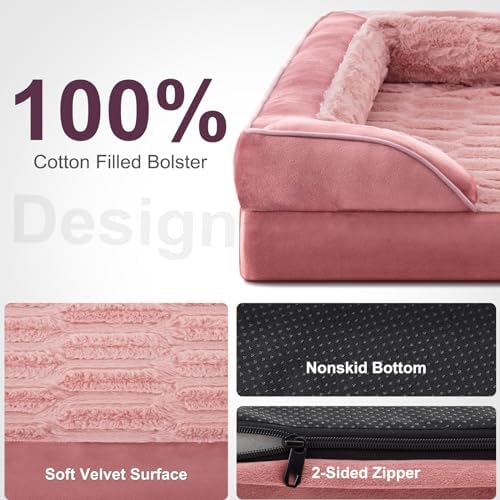 FURTIME Orthopedic Medium Dog Bed, Supportive Waterproof Pet Bed - Image 4