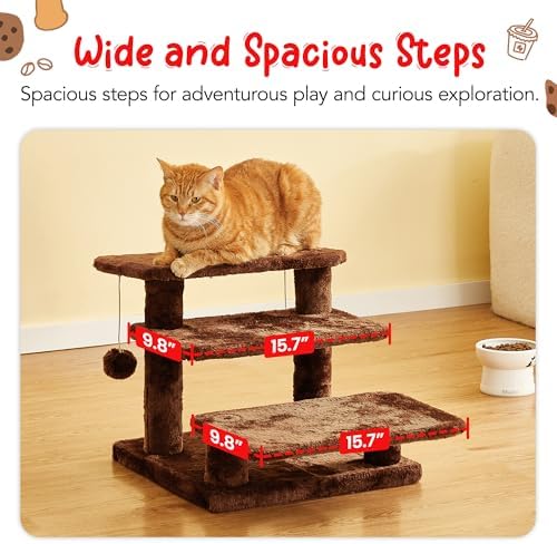 15''H Multi-Step Pet Stairs for High Beds & Sofas, 3-Step Cat Stairs - Image 4