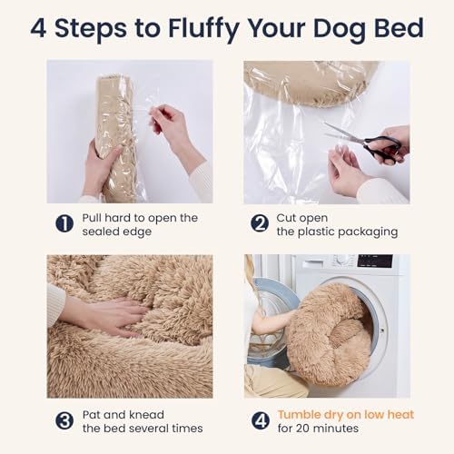 JOLLYVOGUE Calming Dog Beds Extra Large Sized Dog, 45in Donut Washable Large - Image 7