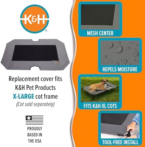 K&H Outdoor Elevated Dog Bed Pet Cot Replacement Cover, XL 50x32in - Image 4
