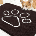 OLANLY Dog Door Mat for Muddy Paws 30x20, Paw Print Design Chenille Mud Mat by OLANLY