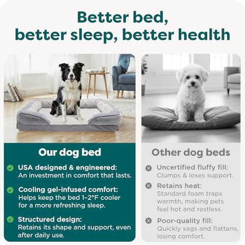 Furhaven Cooling Gel Dog Bed for Large/Medium Dogs w/ Removable Bolsters & - Image 7