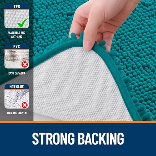 OLANLY Bathroom Runner Rugs 59x20, Extra Soft Absorbent Chenille Bath Rugs - Image 6