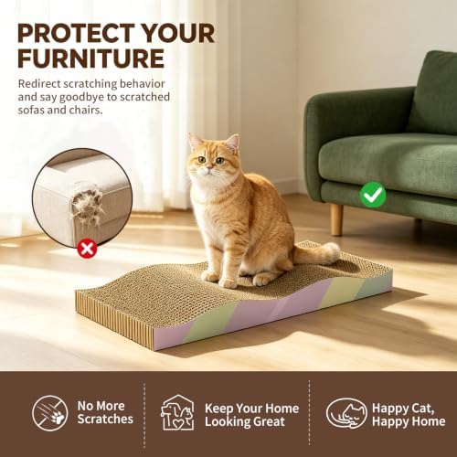 Cat Scratching Board 2-Pack, Reversible Cat Scratcher Pad - Image 3