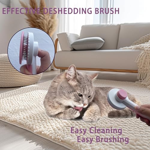 Cat Deshedding & Dematting Brush Kit, 6 Self-Cleaning Tools - Image 2