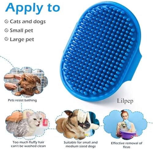 Dog Grooming Brush, Lilpep Pet Shampoo Bath Brush Soothing Massage Rubber Comb - Image 7