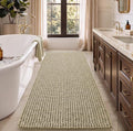 Ophanie Beige Bathroom Runner Rugs 72x24, Soft Chenille Bath Mat, Non Slip by Ophanie