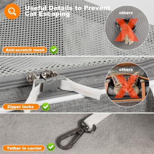 pidipiti 20x14x14 Expandable Large cat car Travel Carrier - Image 5