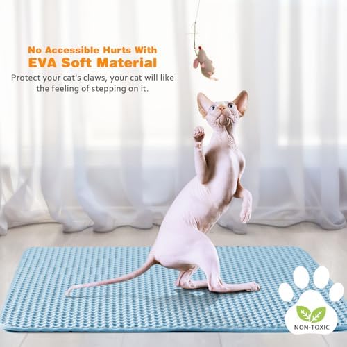 Cat Litter Mat 12"x12", Double Layer EVA litterbox Mat - Image 6