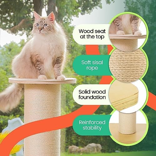 50" Tall Cat Scratching Post, Extra-Large Post - Image 6
