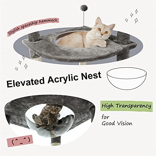 PEQULTI Floor to Ceiling Cat Tree, 92.9-101.6in Adjustable Cat Tower - Image 2