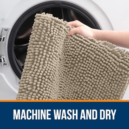 OLANLY Toilet Rugs U-Shaped 24x24, Soft Absorbent Chenille Contour Rugs - Image 5
