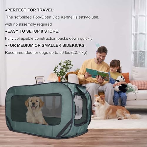 36 Inch Foldable Dog Kennel for Medium Dogs, Portable Waterproof Pop-Up Pet - Image 4