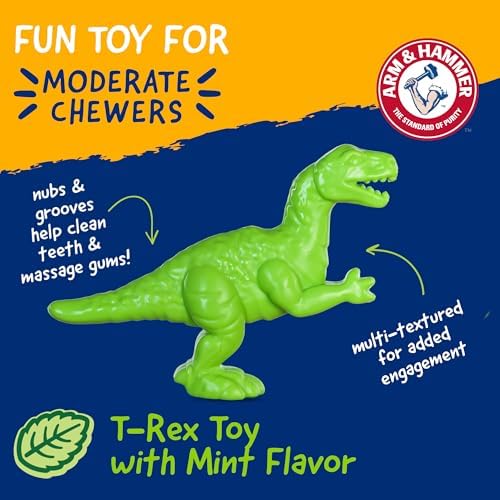 Arm & Hammer Nubbies T-Rex Dog Dental Chew Toy, Mint Flavor - Image 2