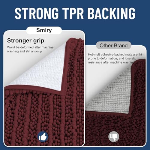 Smiry Bathroom Rugs 48X32, Extra Soft Rubber Backing Chenille Bath Mats - Image 3