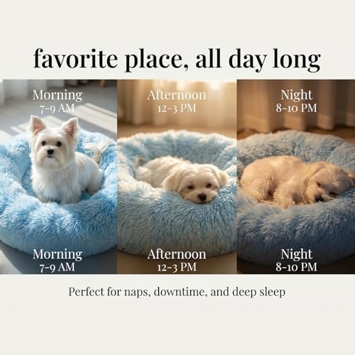 nononfish Donut Dog Bed for Small Dogs, Soft Round Calming Bed - Image 6