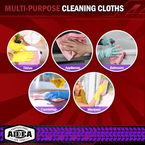 AIDEA Microfiber Cleaning Cloth Pink 20PK, Microfiber Towels 12×12" - Image 7