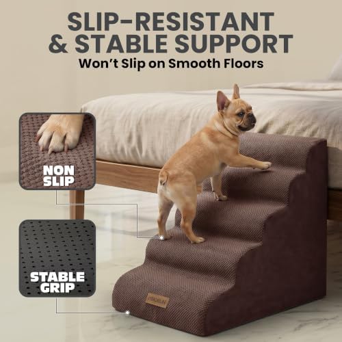 Miorun Dog Stairs for High Beds, 24.5" Foam Pet Ramp Step for Small Dogs - Image 4