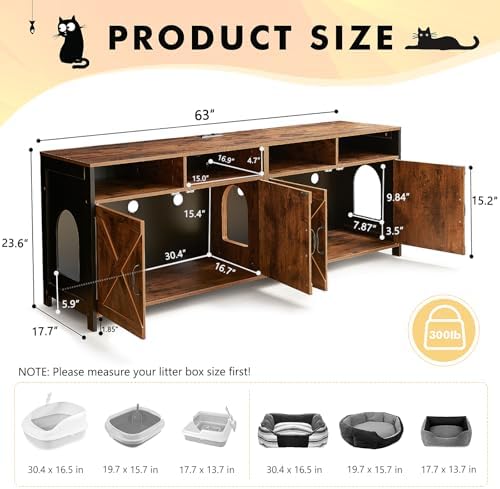Double Cat Litter Box Enclosure - Image 2