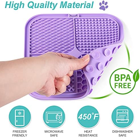 LUKITO Lick Mat for Dogs & Cats 2 Pack, Slow Feeder Licking Pad - Image 6
