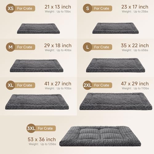 Exsnugy Washable Dog Bed Mat Large Size Fluffy Pet Crate Pad 42x28 XL - Image 5
