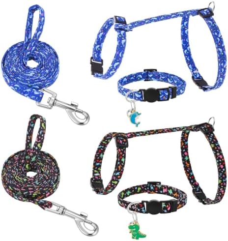 2 Pack Cat Harness and Leash, Escape Proof Adjustable Kitten Harness by Guiqulai