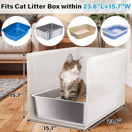 Litter Box Shield 2 Pack, XL Litter Box Splash Guard - Image 5