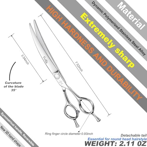 High-end Professional Dog Grooming Curved Scissors Pet Curved Shears 7 Inches - Image 2