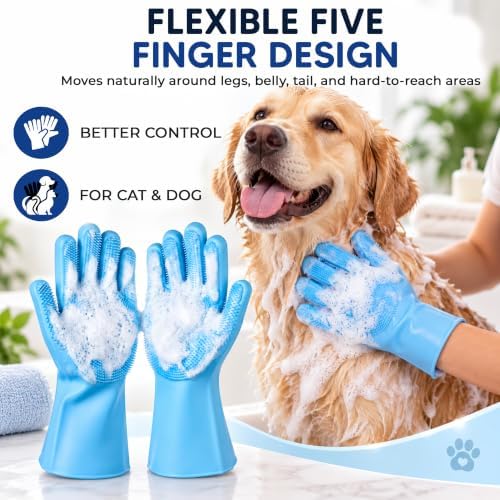 NVNAN Pet Washing Gloves for Dogs and Cats - Image 4