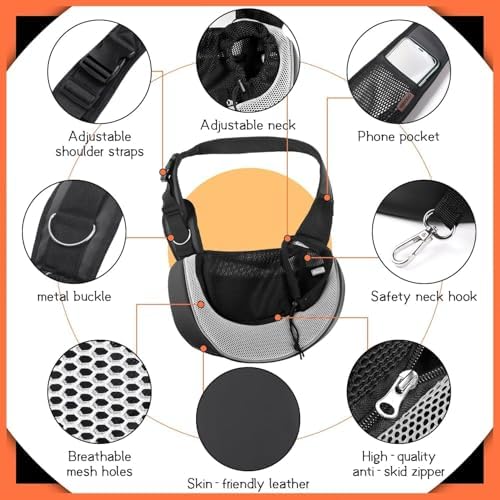 YUDODO Pet Sling Carrier for 5-9 lbs Small Dogs Cat Puppy Crossbody Carrier - Image 4