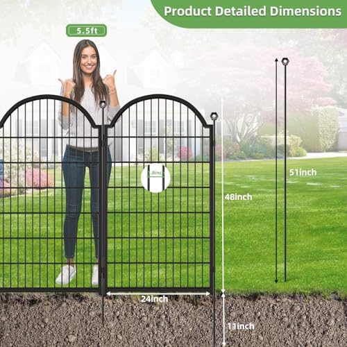8 Panels No Dig Garden Fence, Dog Fence Outdoor - Image 3