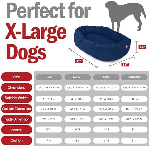 Majestic Pet 52 Inch Suede Calming Dog Bed Washable – Cozy Soft Round Dog Bed - Image 3
