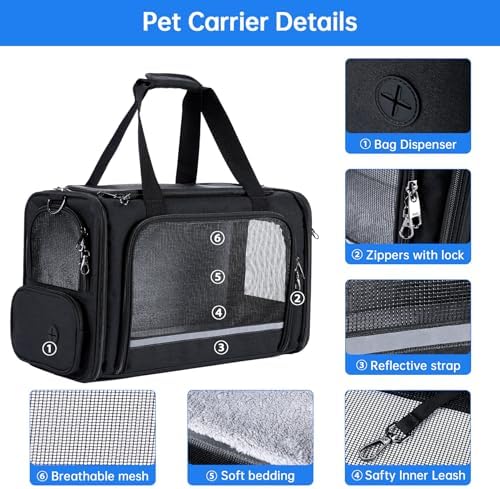 Cat Carrier Pet Travel Carrier by Airplane Approved Under Seat, TSA Airline - Image 6