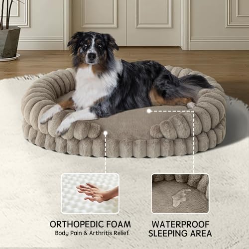 BALANCE Calming Dog Bed for Large Sized Dogs, 36 Inches Oval Washable Pet Bed - Image 2