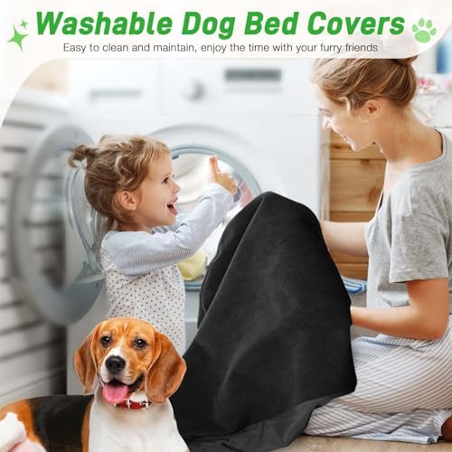 Dog Bed Covers Replacement Washable 100% Waterproof Soft Dog Bed Sheet Black 2 - Image 5