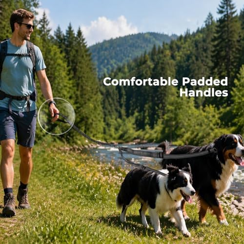 Double Leash for Two Dogs, No Tangle Bungee Dog Leash - Image 4
