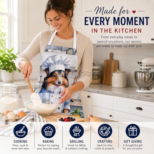 Caroline's Treasures Sheltie The Chef Apron Cooking Kitchen Server Baking - Image 6