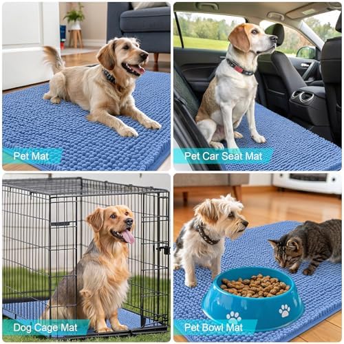 OLANLY Dog Door Mat for Muddy Paws 50x30, Super Absorbent Chenille Mud Mat - Image 7