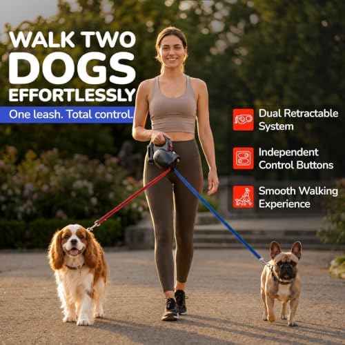 360° Tangle-Free Strong Dual Retractable Dogs Leash - Image 2
