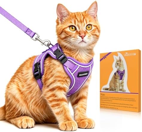 Cat Harness and Leash Set, Escape Proof Kitten Harness by DOMoreWithYourPet