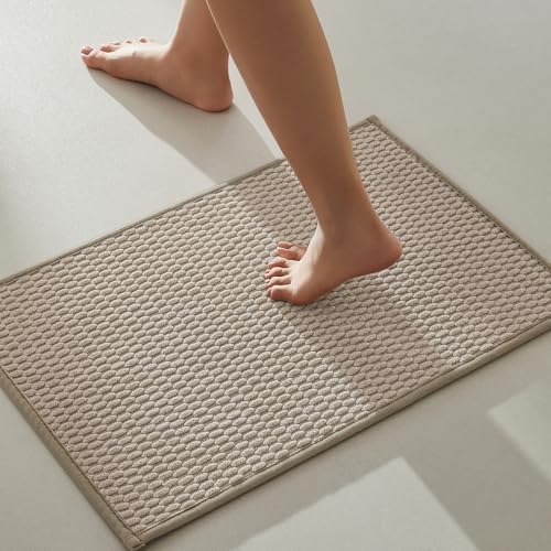 TYUU Bathroom Rugs Non Slip Washable, Super Absorbent Thin Bath Mat Small Quick by TYUU
