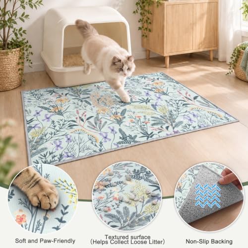 Bienbee Cat Litter Mat, 2 Pack 33" x 22" Machine Washable - Image 3