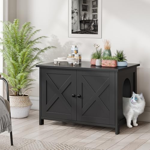 JY QAQA Cat Litter Box Enclosure, Litter Box Furniture Hidden - Image 7