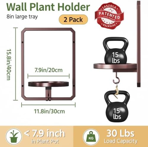 LASZOLA Plant Picture Frame Holder Shelf Wall Window Indoor - Image 2