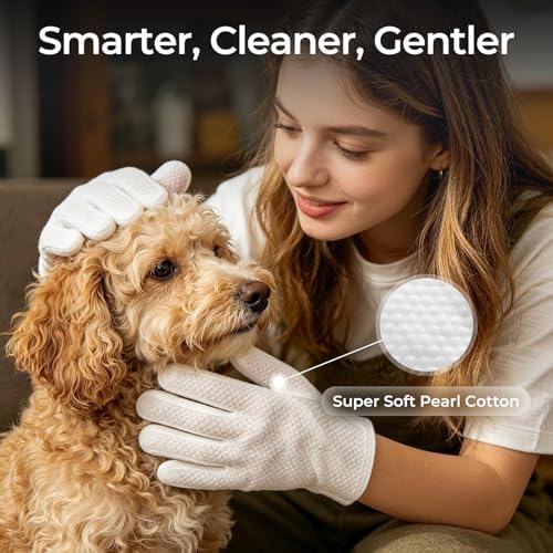 Pet Wipes Gloves for Dogs and Cats, Disposable Pet Cleaning Gloves for Paws - Image 4