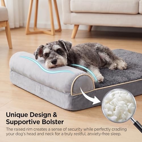 Orthopedic Medium Dog Bed 30 x 20Inch, Egg-Crate Memory Foam Pet Bed - Image 5