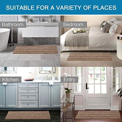 H.VERSAILTEX Bath Rugs for Bathroom Non Slip Bath Mats Extra Thick Chenille - Image 6
